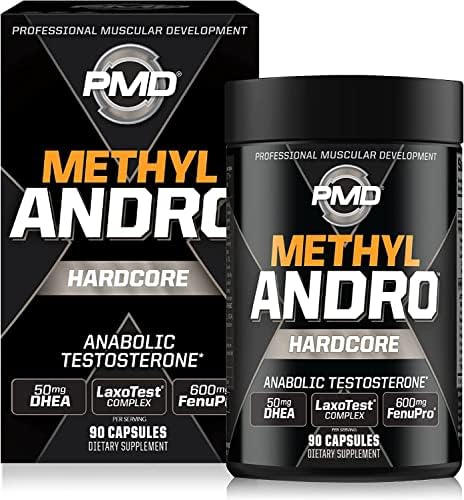 PMD Methyl Andro Hardcore Testosterone Support - 90 Capsules | DHEA and FenuPro, Lean Muscle and Strength Gains Support