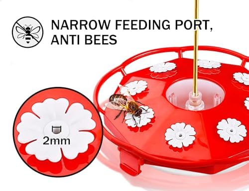 eWonLife 2 Pack 16 oz Saucer Hummingbird Feeders for Outdoors, Garden Decor