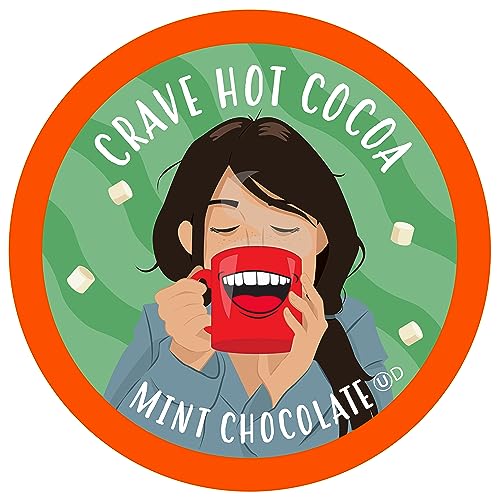Crave Hot Chocolate Pods, Compatible with 2.0 K-Cup Brewers, Mint Chocolate, 40 Count