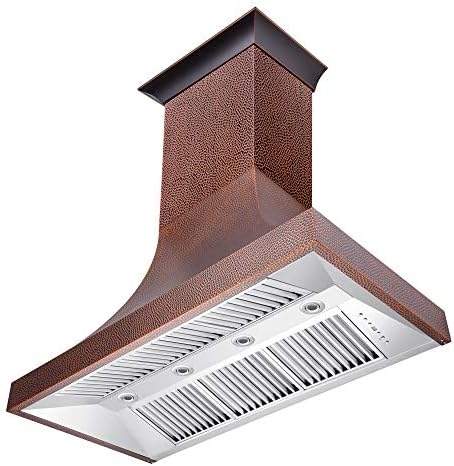 ZLINE 48" Designer Series Hand-Hammered Copper Finish Ducted Wall Range Hood (8632H-48)