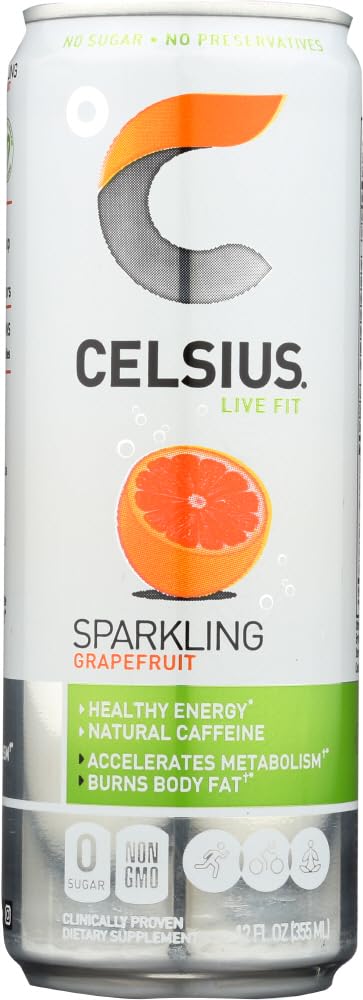 CELSIUS Sparkling Peach Vibe, Functional Essential Energy Drink 12 Fl Oz (Pack of 4)