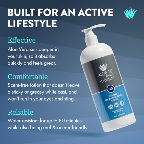 Aloe Up Sport Sunscreen Spray SPF 15, Water Resistant, Non-greasy, 6 oz | Broad-spectrum SPF 15; Water resistant up to 80 min; Non-greasy, With aloe vera gel, fragrance-free