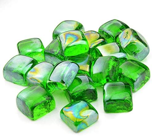 Stanbroil 10-Pound Fire Glass Cubes 1 inch, Crystal Ice Reflective | Fire Glass for Fireplace Fire Pit