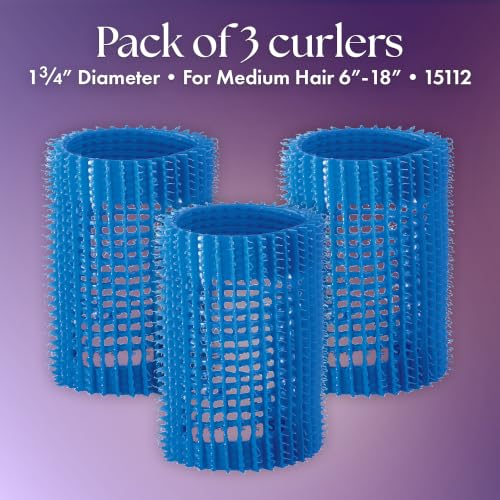 Olivia Garden Jet Set EZ Grip Self-Gripping Curlers - Hair Rollers for Setting or Perming - Style Curls and Waves