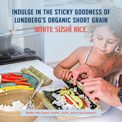 Lundberg Basmati Rice, Long Grain White Rice - Non-Sticky, Fluffy, Nutty, Aromatic Rice, Vegan Food, Healthy Meals, Gluten-Free Rice Grown in California, 32 Oz