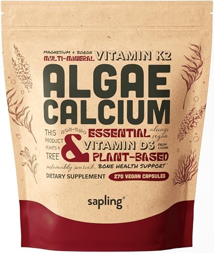 sapling Calcium Supplement - Whole Food with Vitamin K2 & D3, Magnesium, Zinc, Boron
