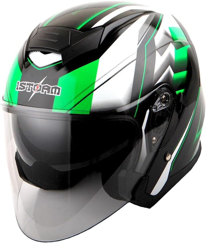 1Storm Motorcycle Open Face Helmet Scooter Classical Knight Bike Dual Lens/Sun Visor: HJK526