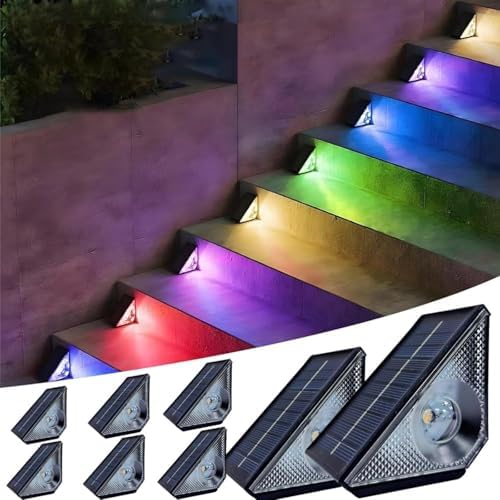 Solar Deck Lights Outdoor - 8 Pack Solar Step Light CIYOYO Waterproof Fence Lights for Patio Stairs Post Pathway Porch Driveway Yard Garden Decor