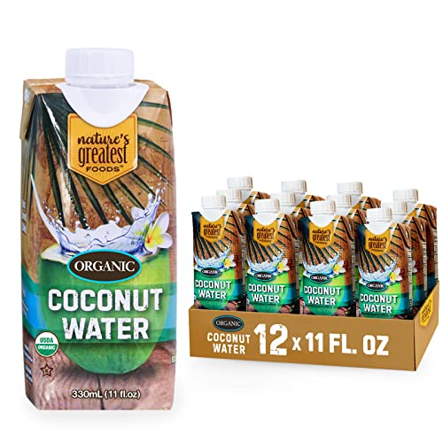 Nature's Greatest Foods Organic Coconut Water, Electrolytes 33.8 Fl Oz, 6Pk