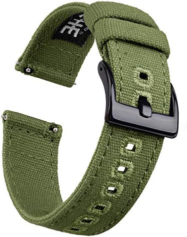 Ritche Christmas Gift Canvas Vintage Quick Release Watch Band 18mm 20mm 22mm 24mm Replacement Watch Straps for Men Women, White Elephant Gifts, Stocking Stuffers for Men, Father's Day gifts