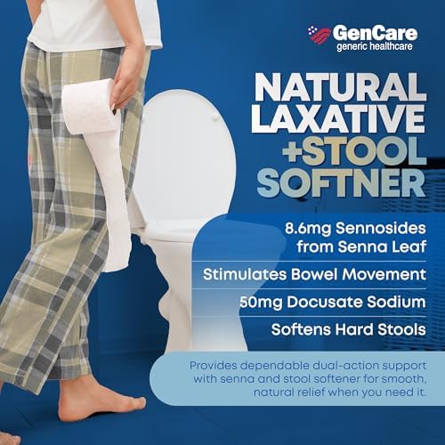 GenCare Senna-S Laxative Plus Stool Softener, Dual Action, 200 Ct