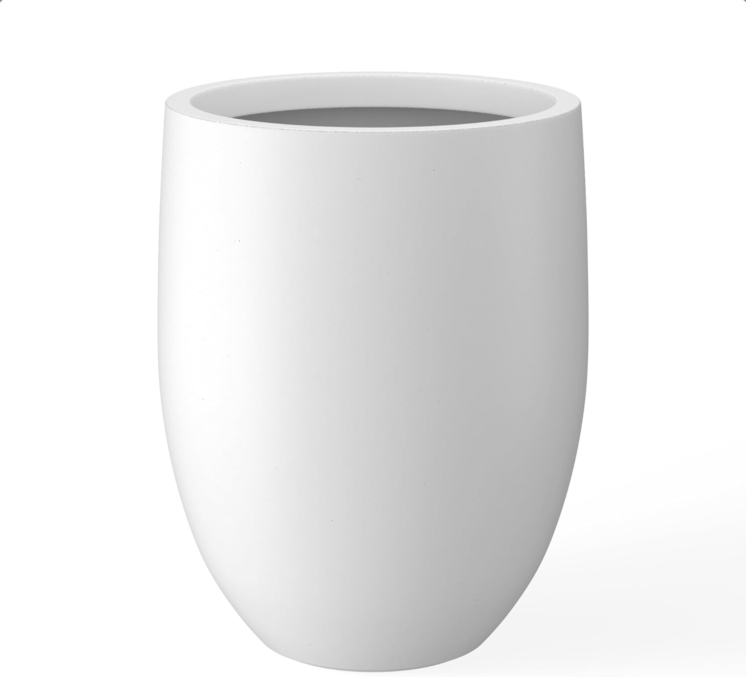 Kante Tall Concrete Planter 21.7" Modern White Floor Pot for Indoor Outdoor