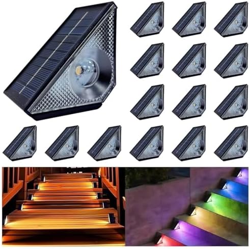 Solar Deck Lights Outdoor - 8 Pack Solar Step Light CIYOYO Waterproof Fence Lights for Patio Stairs Post Pathway Porch Driveway Yard Garden Decor