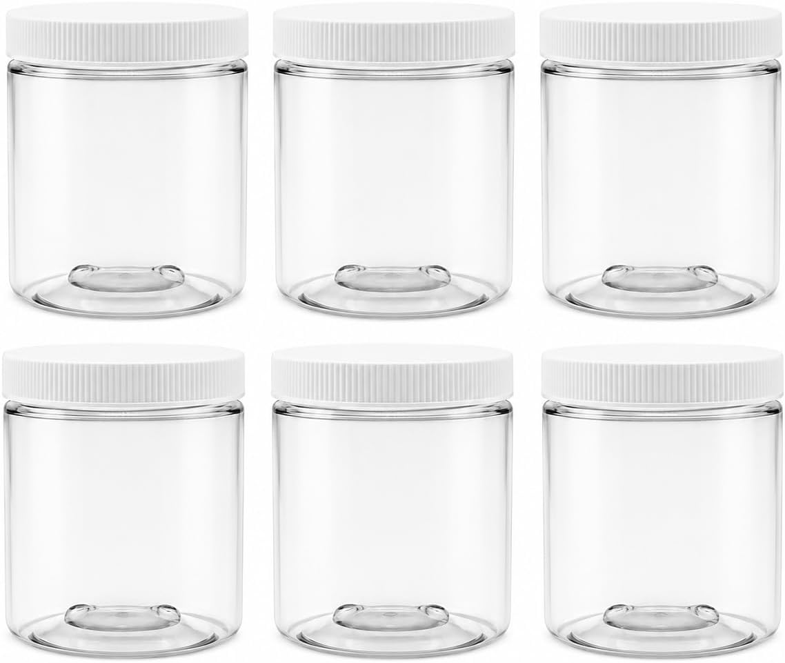 1 Pack - 128 oz (1 Gallon) Plastic Storage Jars with 110-400 Leak Proof Black Lids, Food Grade, BPA Free, Hand Wash Only (128oz, BLK, 1PK)