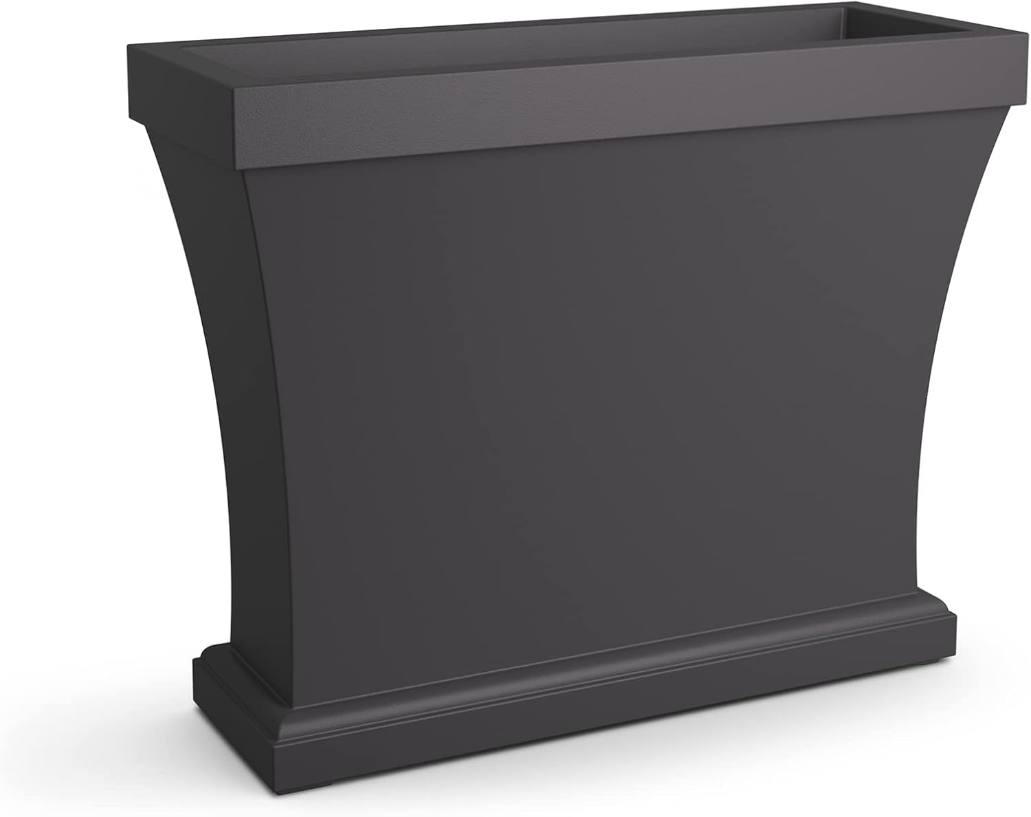 Mayne Bordeaux 40in Rectangular Trough Planter, Black | All season, Indoor/Outdoor, Double-wall design, Fade resistant, 15-year warranty