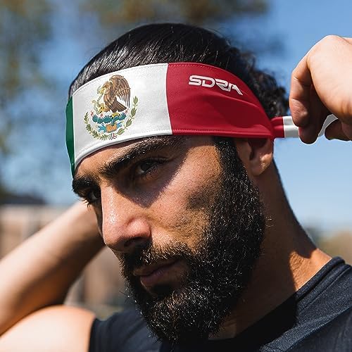 Suddora Country Flag Tie Headband with National Flag, Breathable Sweatband for National Sports Events, Non-Slip Fabric Sweatband for Soccer, Tennis