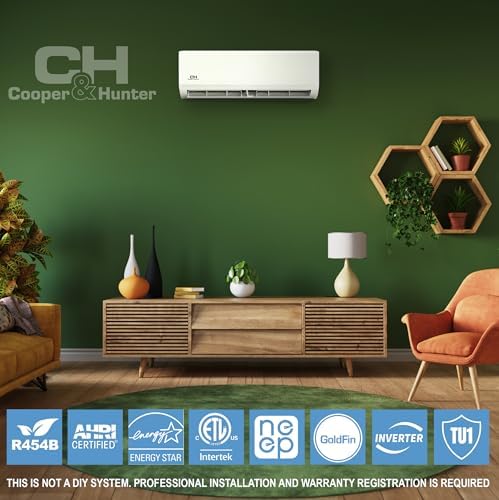 Cooper & Hunter 48,000 BTU 4-Zone Wall Mount Mini Split, 24 SEER2, 230V | 9K+12K+12K+24K BTU, Smart Kits, 25FT Install Kits, Heat Pump, Inverter, Pre-Charged, 4 Ton, Cooling & Heating, Ductless