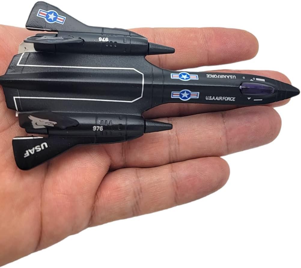 Die-Cast Metal United States Air Force Stealth Aircraft Set, 4.5 Inch, 4-Pack with Pullback Action, B2 Bomber, SR-71 Blackbird, F-117 Nighthawk