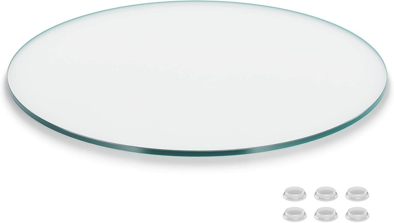 The Better Bevel 12 inch Round Glass Table Top - Clear Tempered Glass Surface Protector - Safe Pencil Polished Edge - Coffee, Dining and End Table