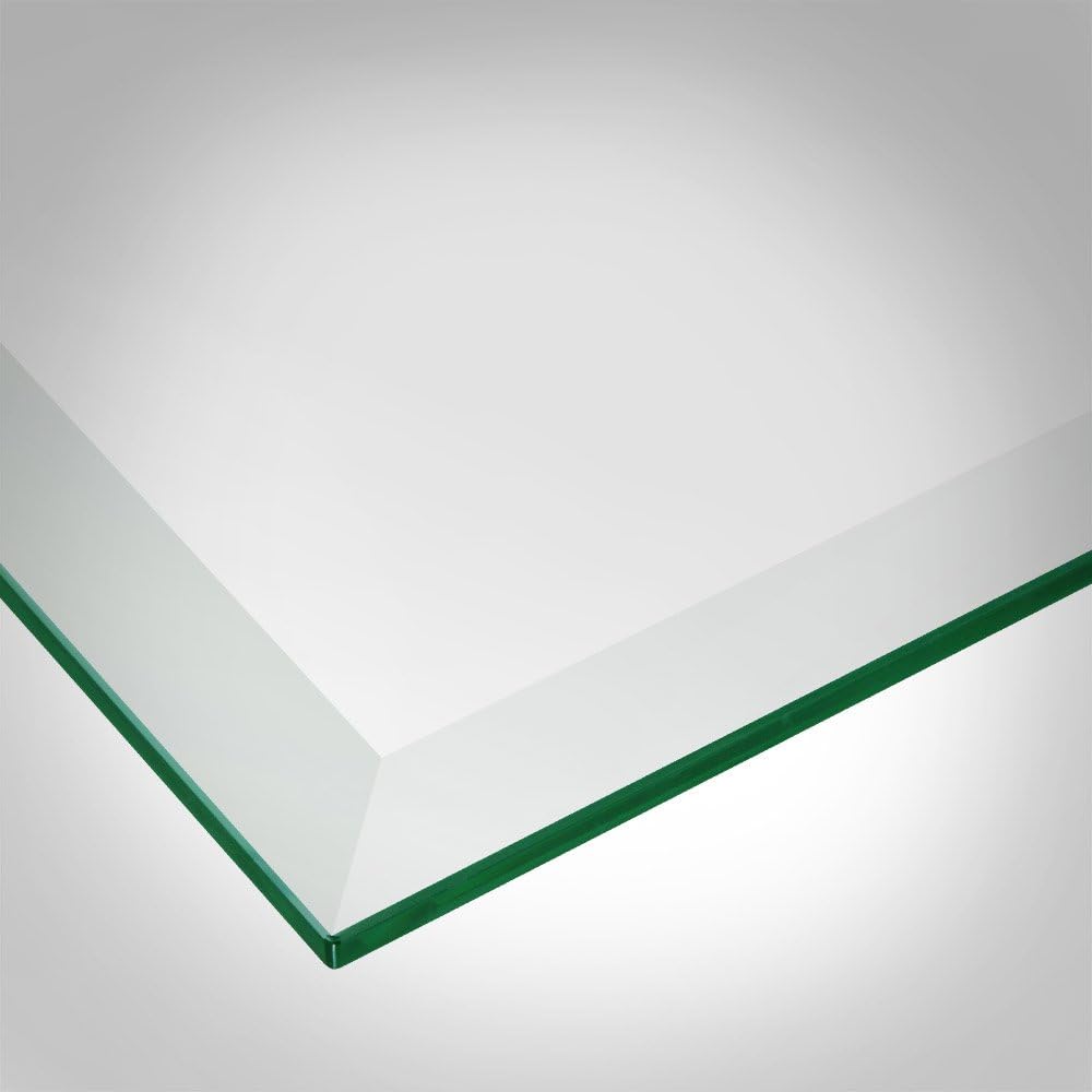 24" x 48" Rectangle Glass Table Top, 1/4" Thick Clear Tempered Replacement Glass, Flat Polished Edge & Eased Corners for Coffee, Dining, Patio Tables & Furniture Protection