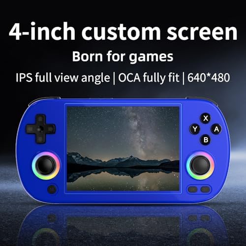 Doriteney RG40XX H Retro Handheld Game Console 4.0-inch IPS Screen Linux System Game Player 64GB Card Preloaded 5000+ Games RGB Lighting 3200mAh Battery RG40XX H-Black