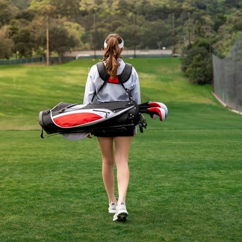 Precise MDX II - Teen Complete Golf Club Set | Titanium Driver, Stainless Hybrid, Irons Through Wedge, Putter, Stand Bag, Headcovers, Ages 13-16, Left/Right