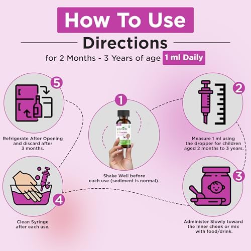 Organic Liquid Baby Multivitamin Drops Cherry Flavor (1 Fl Oz) 2 Months+ | Multivitamins Drops for Infants & Toddlers - Toddler Vitamins for Immune