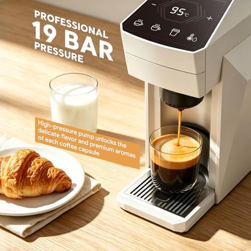 Max Espresso Coffee Maker for K-Cup, Espresso Machine for Nespresso Original Coffee Pods, Ground Coffee, Machine for Cappuccino & Latte