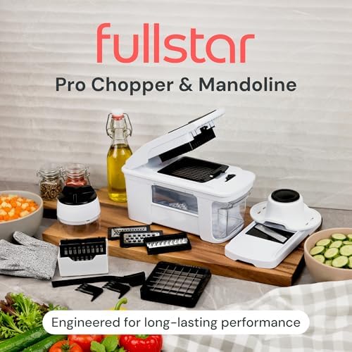 Fullstar Pro XL Vegetable Chopper & Mandoline Slicer w Pull-Out Catch Tray