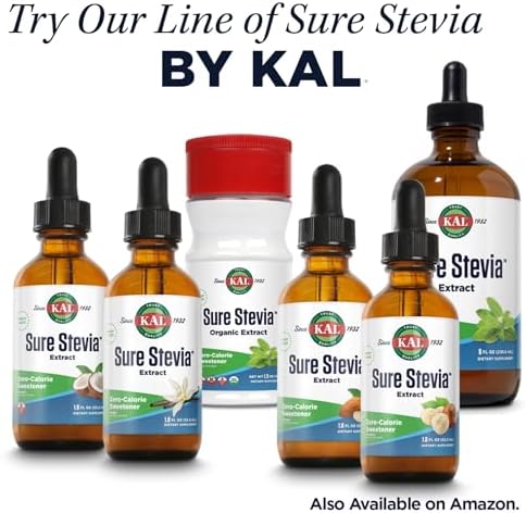 KAL Sure Stevia Extract Powder, Low Carb, Plant Based Stevia Sweetener, Great Taste, Zero Calories, Zero Sugar, Low Glycemic & Perfect for a Keto Diet, 60-Day Guarantee, Approx. 1820 Servings, 3.5oz | Zero Calorie Sweetener - Organic, Keto Friendly & Low…