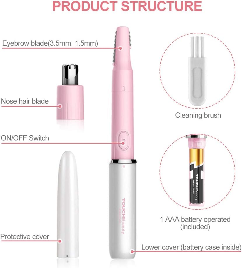 TOUCHBeauty Hair Trimmer for Face Eyebrow Nose Ear Body Hair Trimming