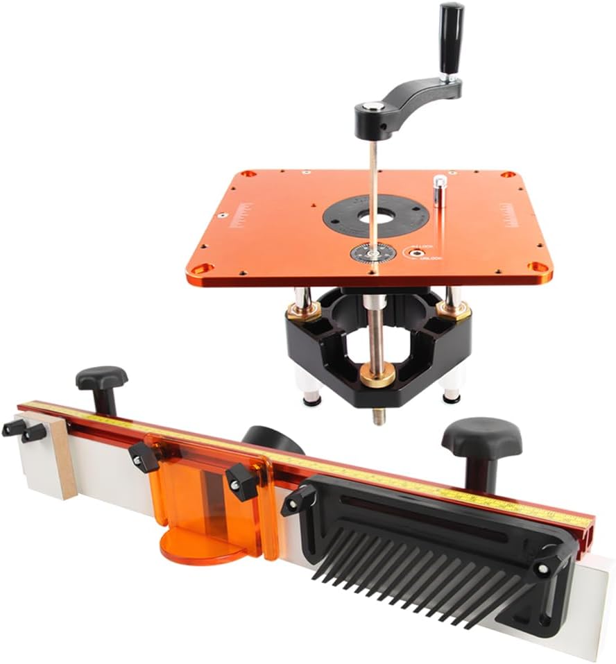 O'SKOOL Router Lift Systems with 24 Inches Long Router Table Fence System for 3-1/2" Diameter Motors