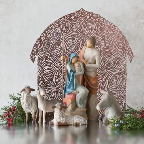 Willow Tree Sheltering Animals for the Holy Family, 4 Piece Nativity Set | Designed by Artist Susan Lordi, Build the Nativity Scene