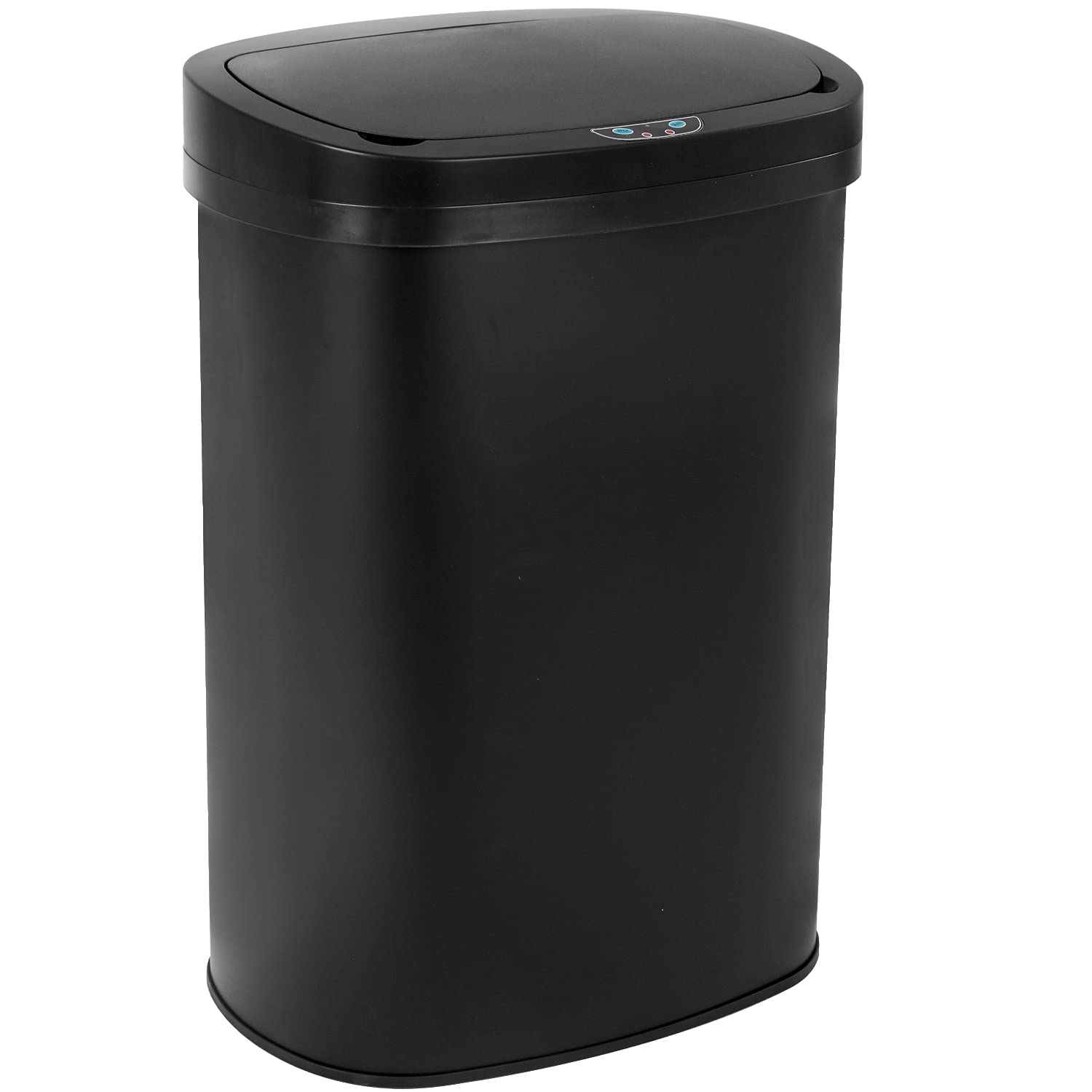 BestOffice | 13 Gallon Stainless Steel Trash Can with Lid | Steel | Automatic Touchless Garbage Can | Odor Control | Modern Oval Design | Easy to Clean | For Kitchen, Bathroom, Office or Home