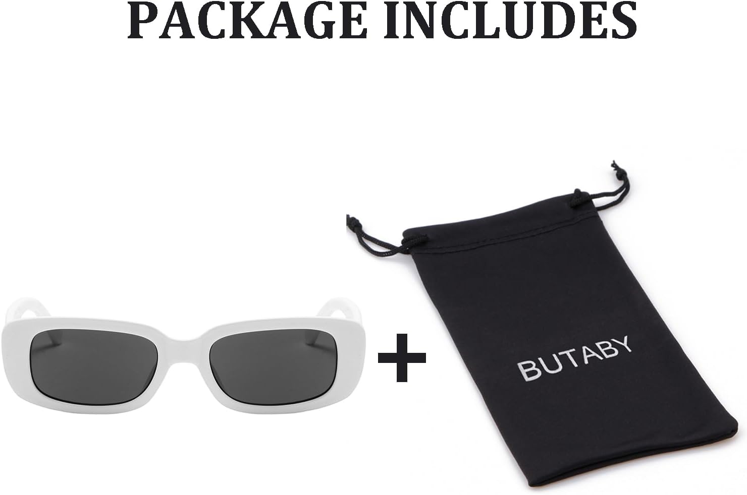 BUTABY Rectangle Sunglasses for Women Retro Driving Glasses 90’s Vintage Fashion Narrow Square Frame UV400 Protection