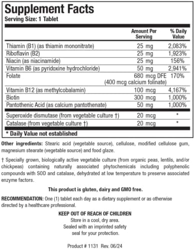 BIOTICS RESEARCH Bio B Complex High Potency B-Complex with Folate and Vitamins B2, B6 and B12 for Energy Production, Supports Cardiovascular Function