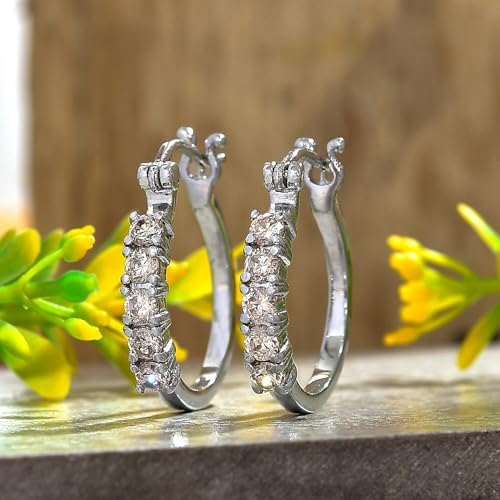 Champagne Cubic ZirconiaEarrings in Stainless Steel