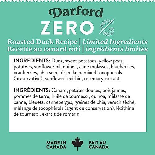 Darford - Zero/G Roasted Duck Recipe Minis Dog Treats, 6 ounce Pouch