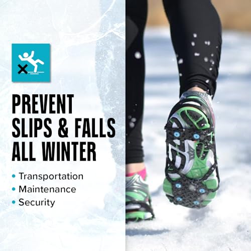 Due North Everyday Pro Traction Aids for Running and Walking on Ice and Snow - Ice Cleat Winter Spikes for Men & Women