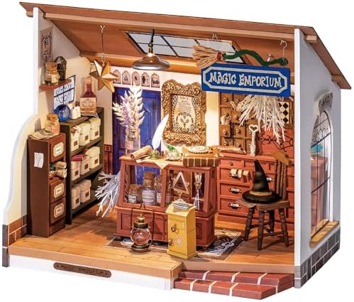 Rolife Cathy's Greenhouse Miniature Kit with LED Lights | 1:18 Scale Flower House Wooden 3D Puzzle Model Kit for Beginners DIY Craft for Adults Diorama Home Decor & Birthday Gift
