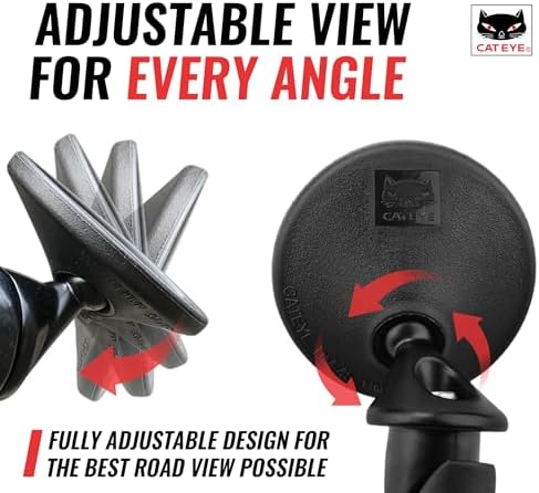 CATEYE BM-45 Bar End Mirror | Road, MTB and Gravel Bikes, Durable Aluminum with Scratch-Resistant Glass, Visibility and Safety for Cyclists