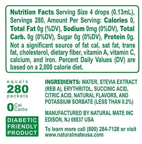 Stevia Concentrated Liquid Sweetener (Optimized with Erythritol) 1.33 FL OZ (37 mL) – 2 Pack