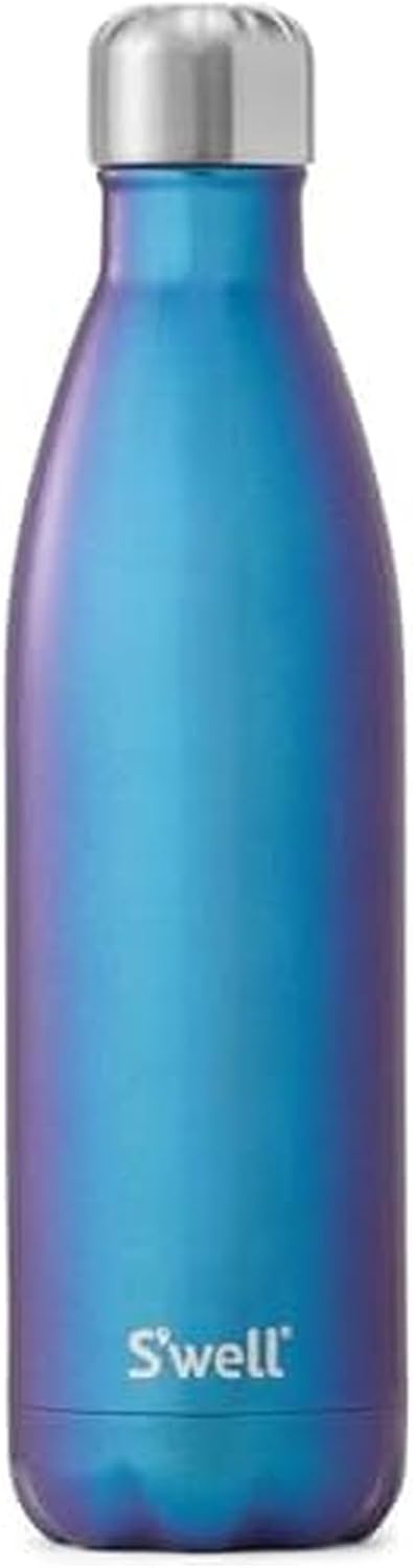 S'well Stainless Steel Water Bottle, 17oz, Blue Suede, Triple-Layered Vacuum Insulated Containers Keeps Drinks Cold for 36 Hours and Hot for 18, BPA Free, Perfect for On the Go