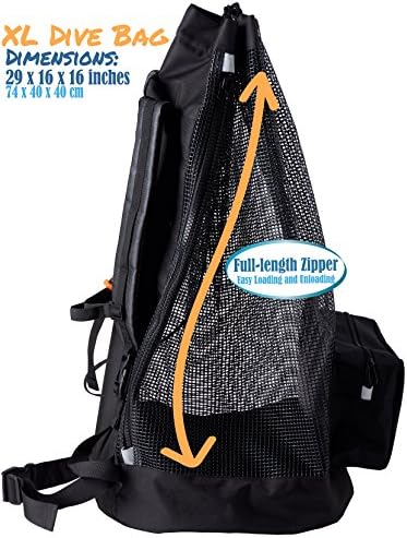 Athletico Scuba Diving Bag - XL Mesh Travel Backpack for Scuba Diving and Snorkeling Gear & Equipment - Dry Bag Holds Mask, Fins, Snorkel, and More