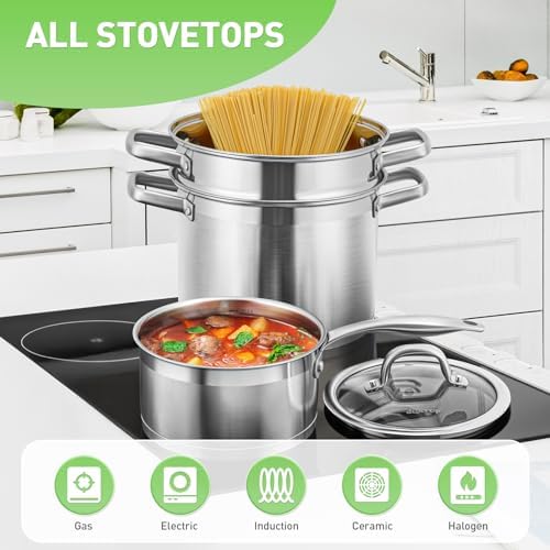 Duxtop SSIB-17 Professional 17 piece Stainless Steel Induction Cookware Set, Impact-bonded Technology | Family Kitchens, Impact Bonded Base