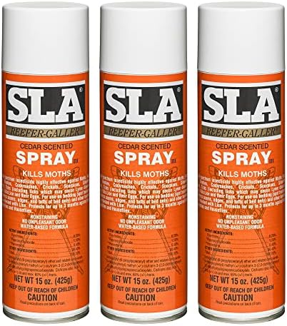 Reefer Galler SLA Cedar Scented Spray - 15 oz - Pack of 3 | Kills on Contact: Moths, Bedbugs, Ants, Lice, Beetles, Cockroaches, Crickets, Scorpions
