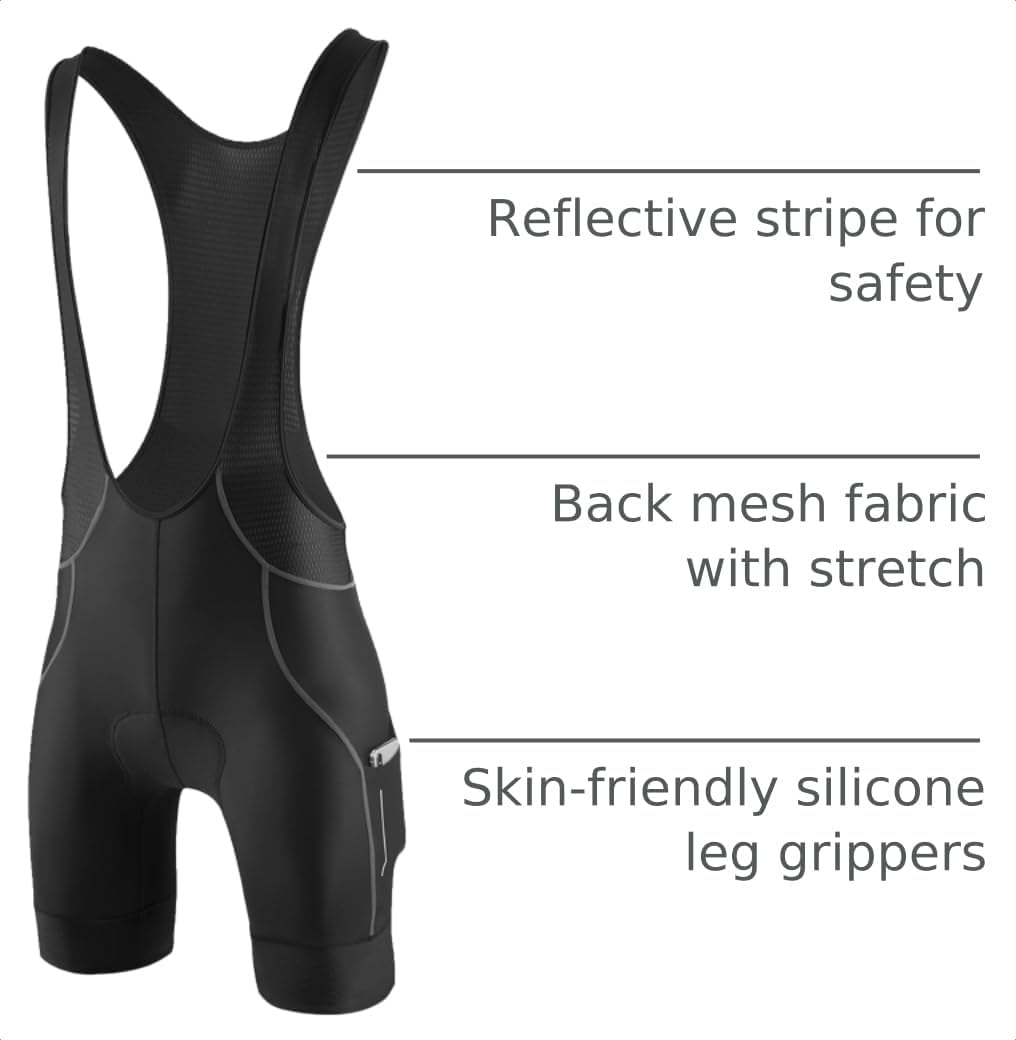 baleaf Mens 4D Padded Cycling Bib Shorts Bicycle Biking Bibs