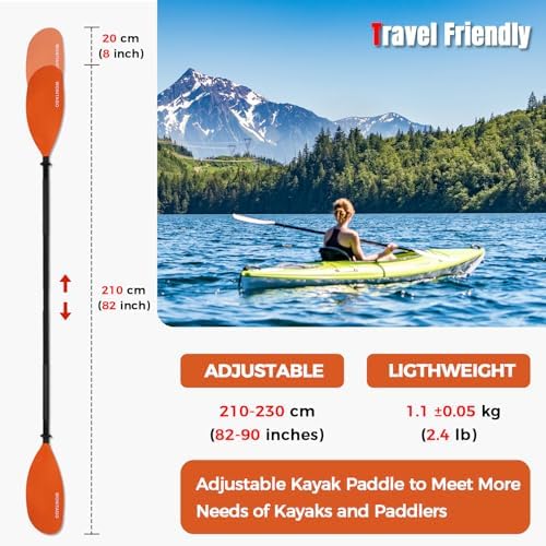 Kayak Paddle, Adjustable and Lightweight Kayaking Oar