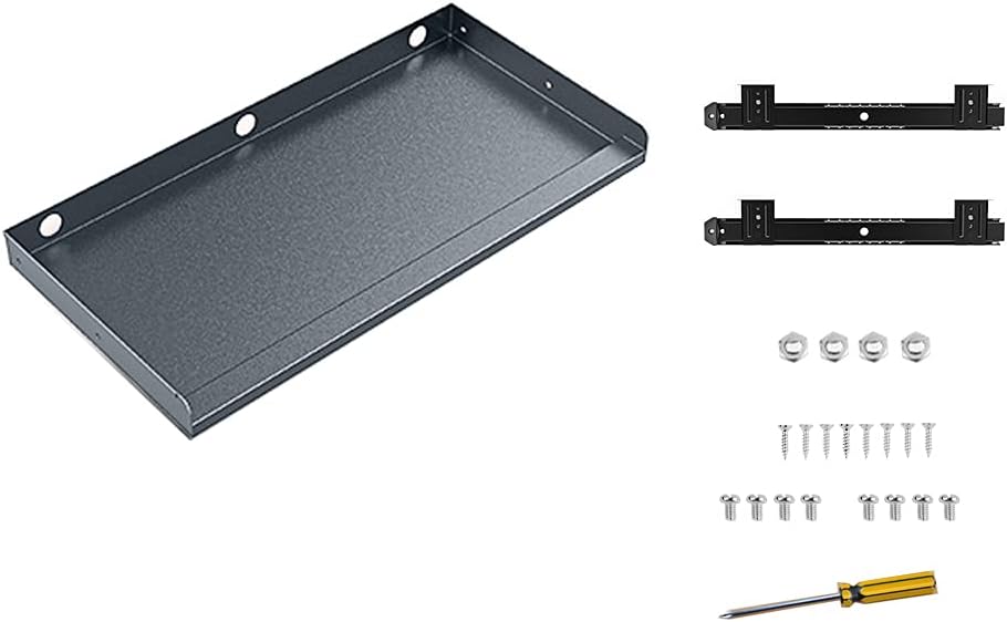 Keyboard Tray Under Desk Heavy-Duty Metal Slide-Out Platform Drawer Tray (Gray)