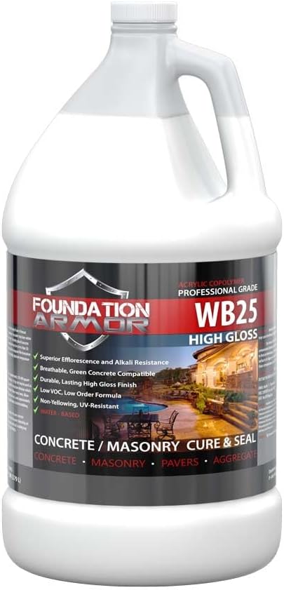 1 GAL. Armor WB25 Water Based High Gloss Acrylic Cure and Seal for New & Existing Concrete Surfaces